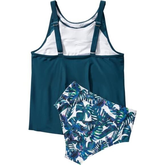 High Neck Ruffle Tankini with Tummy Control – 2-Piece Swimsuit for Women - Picture 3 of 8